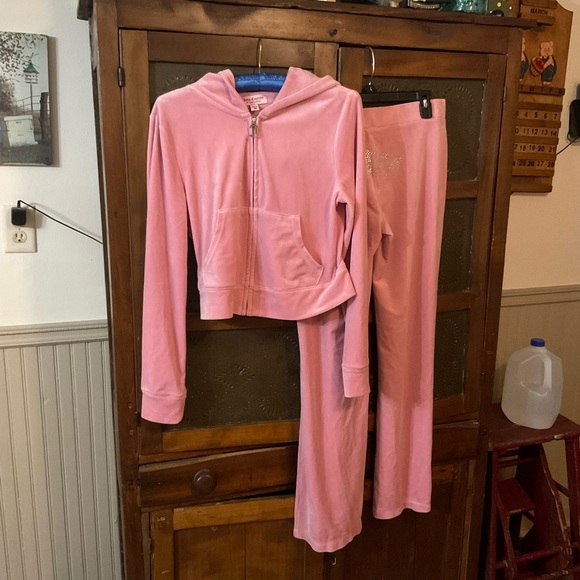 Juicy Couture Pink Bling Tracksuit Jacket Pants M - Picture 2 of 11